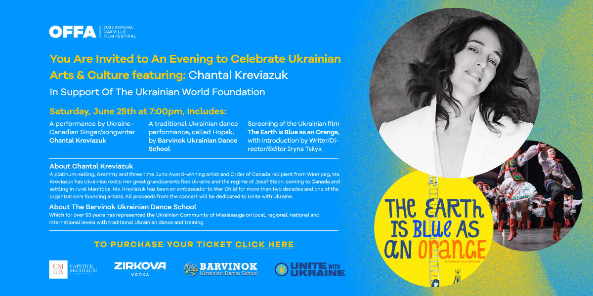 OFFA invites you to An Evening to Celebrate Ukrainian Arts and Culture featuing Chantal Kreviazuk