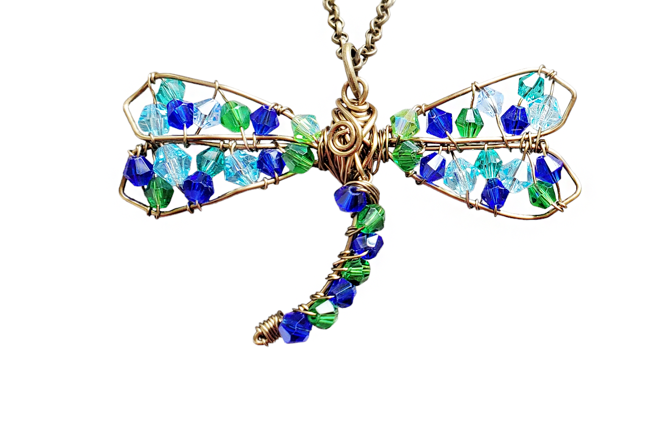 Blue-Green-Crystal-Dragonfly-Pendant