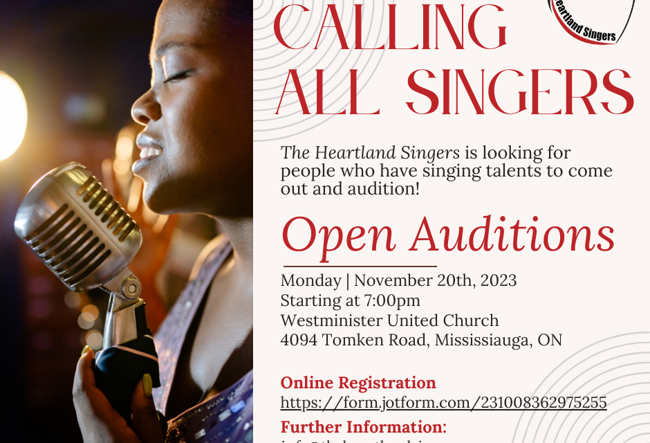 Call for Singers – The Heartland Singers