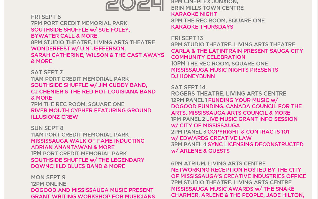 Mississauga Music Week begins this Friday!