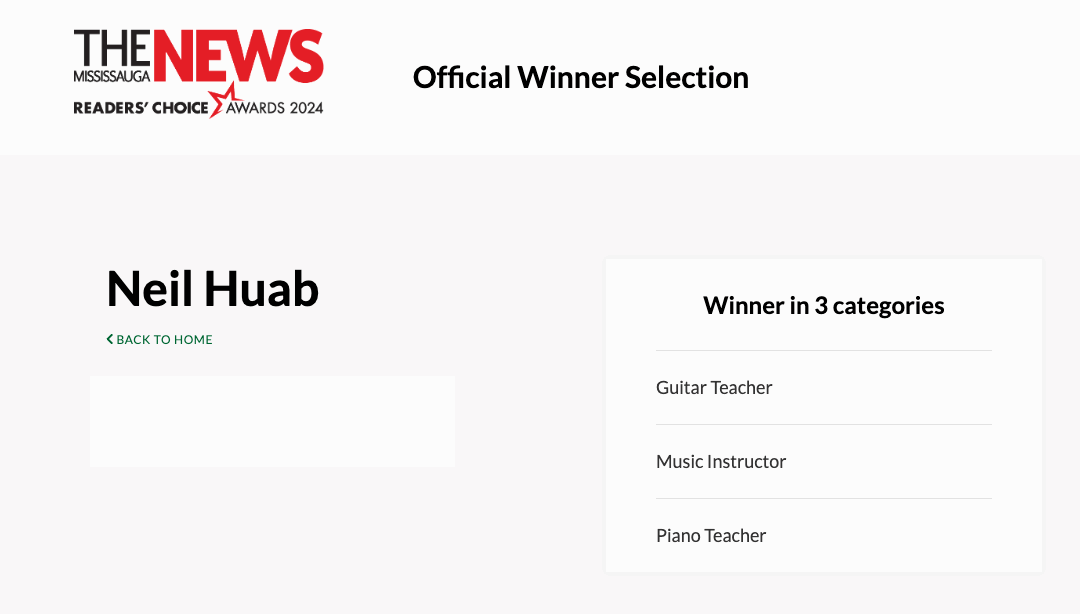 Mississauga’s Neil Huab Wins Mississauga News’ Readers’ Choice Awards in 3 categories!