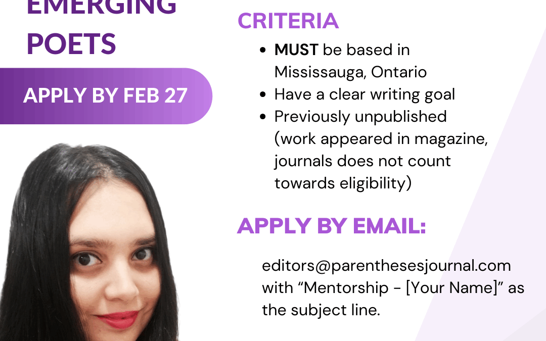 Call for Emerging Poets – Parentheses Journal Mentorship